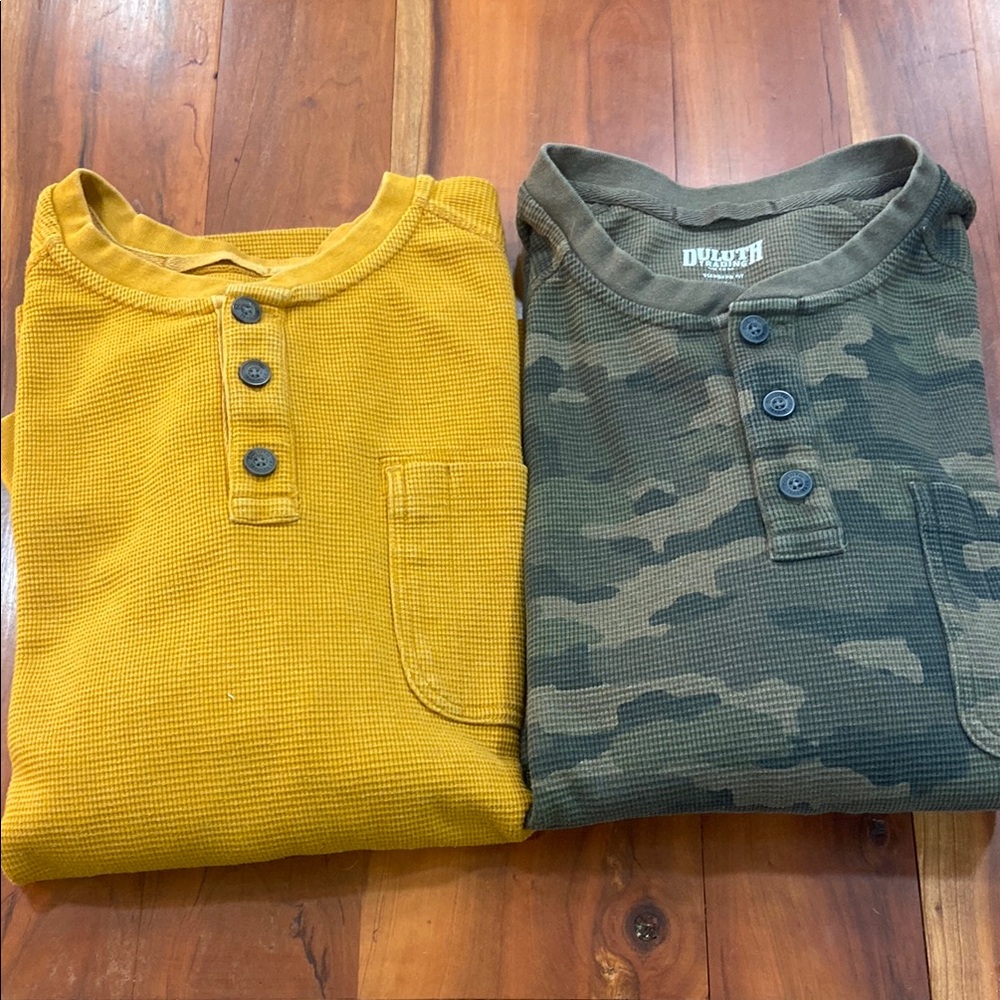 Duluth Trading Co Brown Waffle Knit Shirt